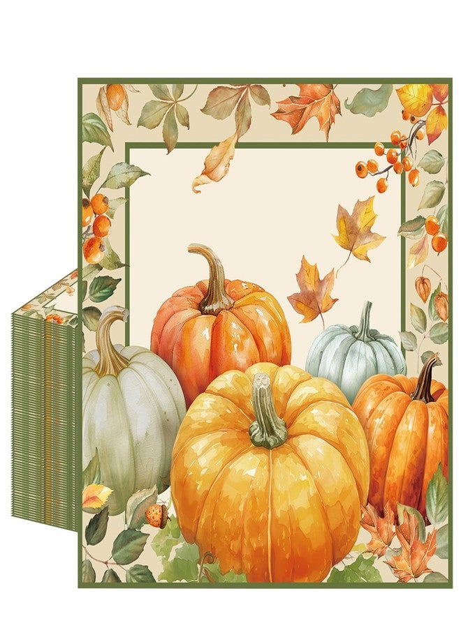 HiEnjoin 50PCS Fall Napkins, Pumpkin Thanksgiving Paper Napkins for Birthday Harvest Thanksgiving Party Decorations - Image 1